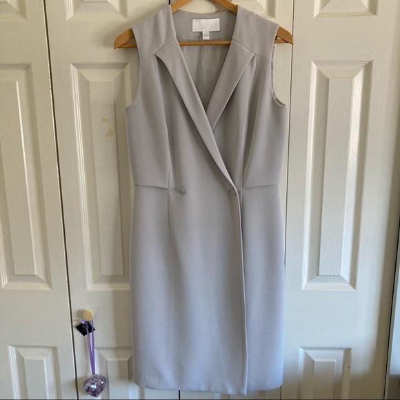 Hugo Boss Dresses & Skirts - HUGO BOSS Tailored Wrap Grey Dress Sz 6